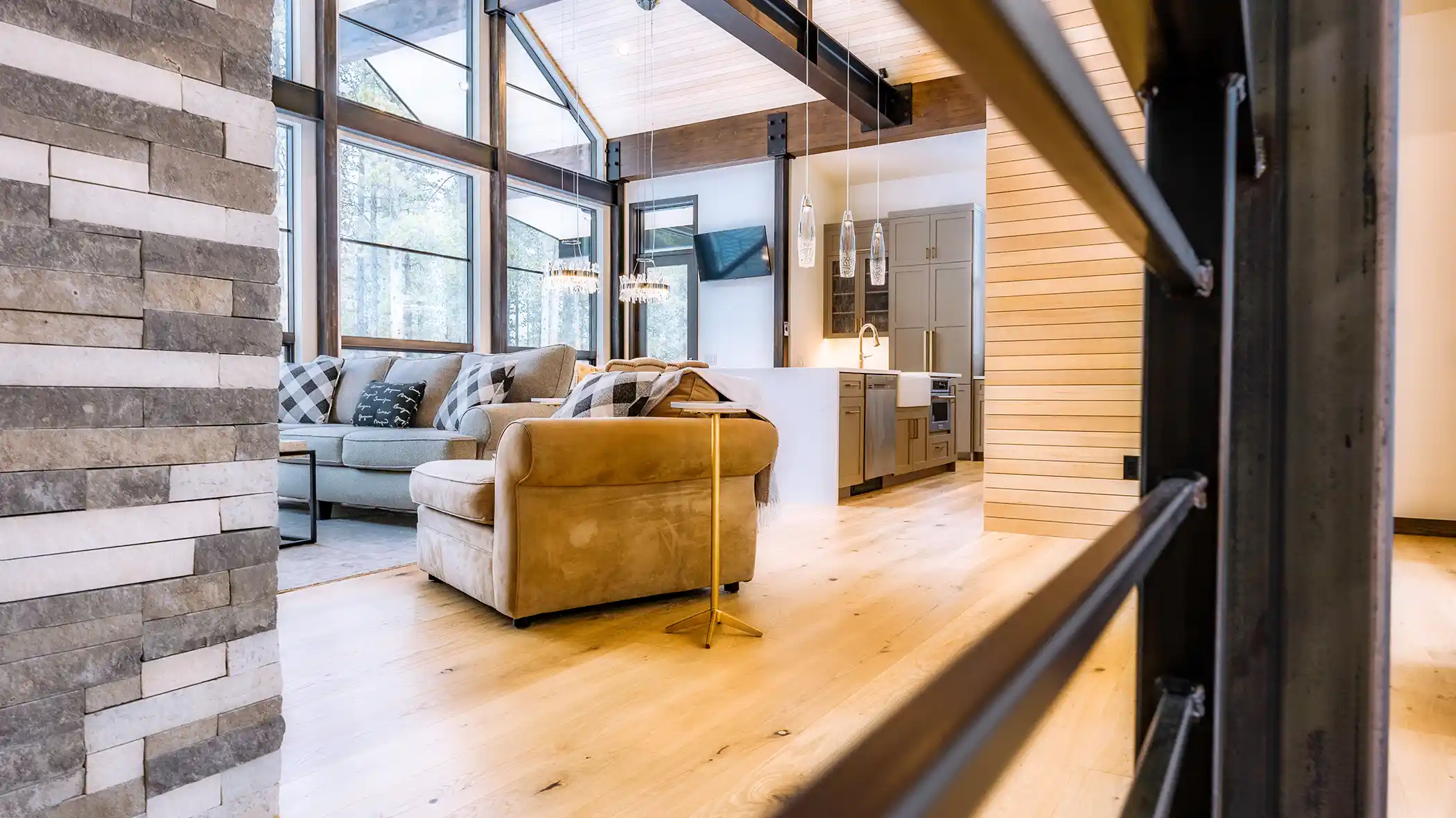 BlueFlag-ThroughStairs 55 pheasant tail custom home silverthorne, colorado