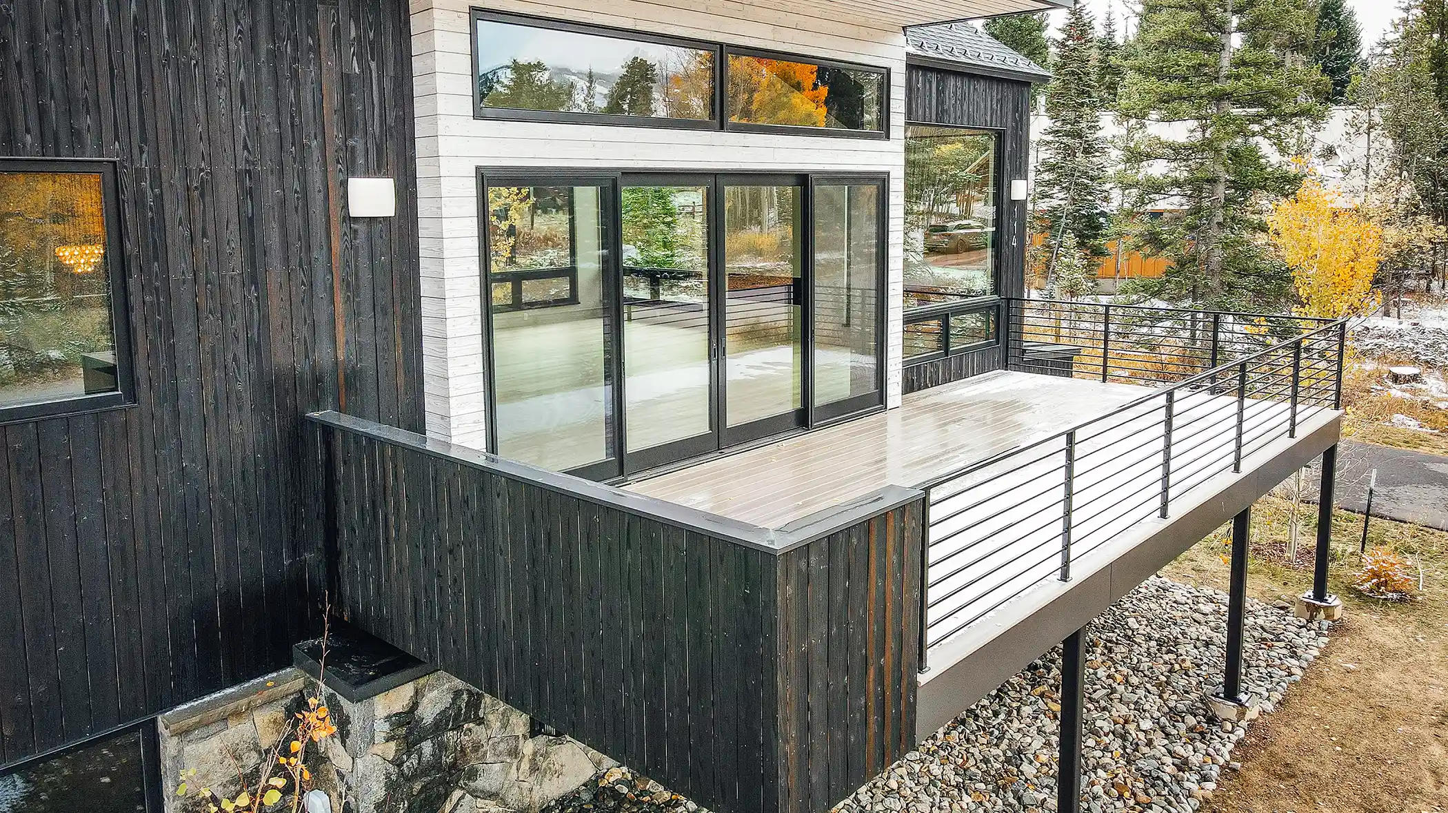 Gold-Flake-Terrace-Deck 55 pheasant tail custom home silverthorne, colorado