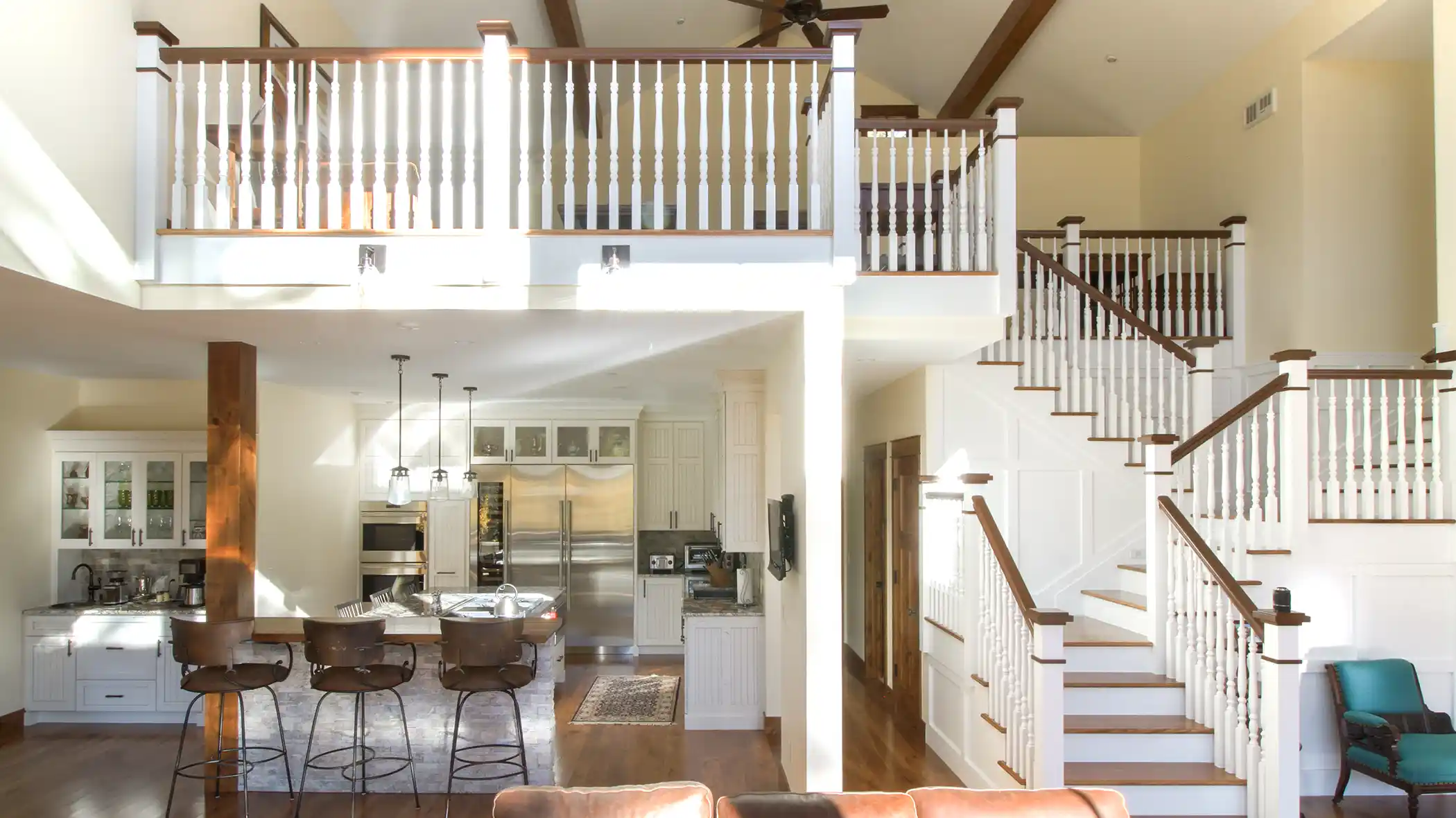 GoldFlakeTerrace-Stairs 55 pheasant tail custom home silverthorne, colorado
