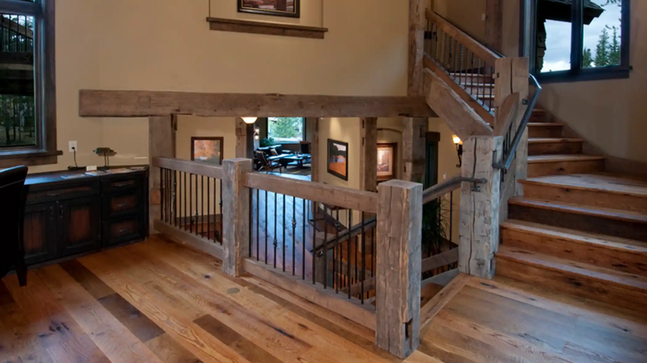 KlackRoad-Stairwell 55 pheasant tail custom home silverthorne, colorado